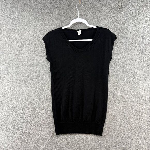J. CREW Cap Sleeve Sweater 100% Merino Wool size small Fitted - Picture 1 of 7